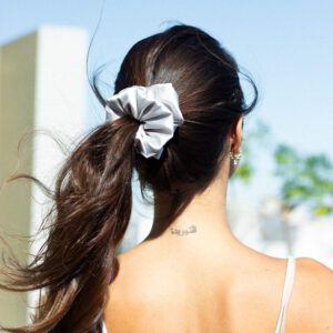 Scrunchies de satén - Plata