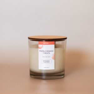 Vela de cera de soja – Pomelo Rosado y Menta