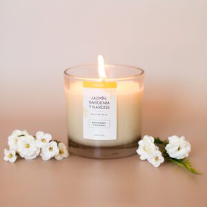 Vela de cera de soja - Jazmín, gardenia y nardos