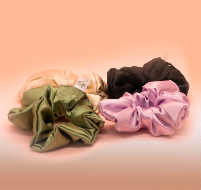 Scrunchies de satén - Verde Oliva - Imagen 5