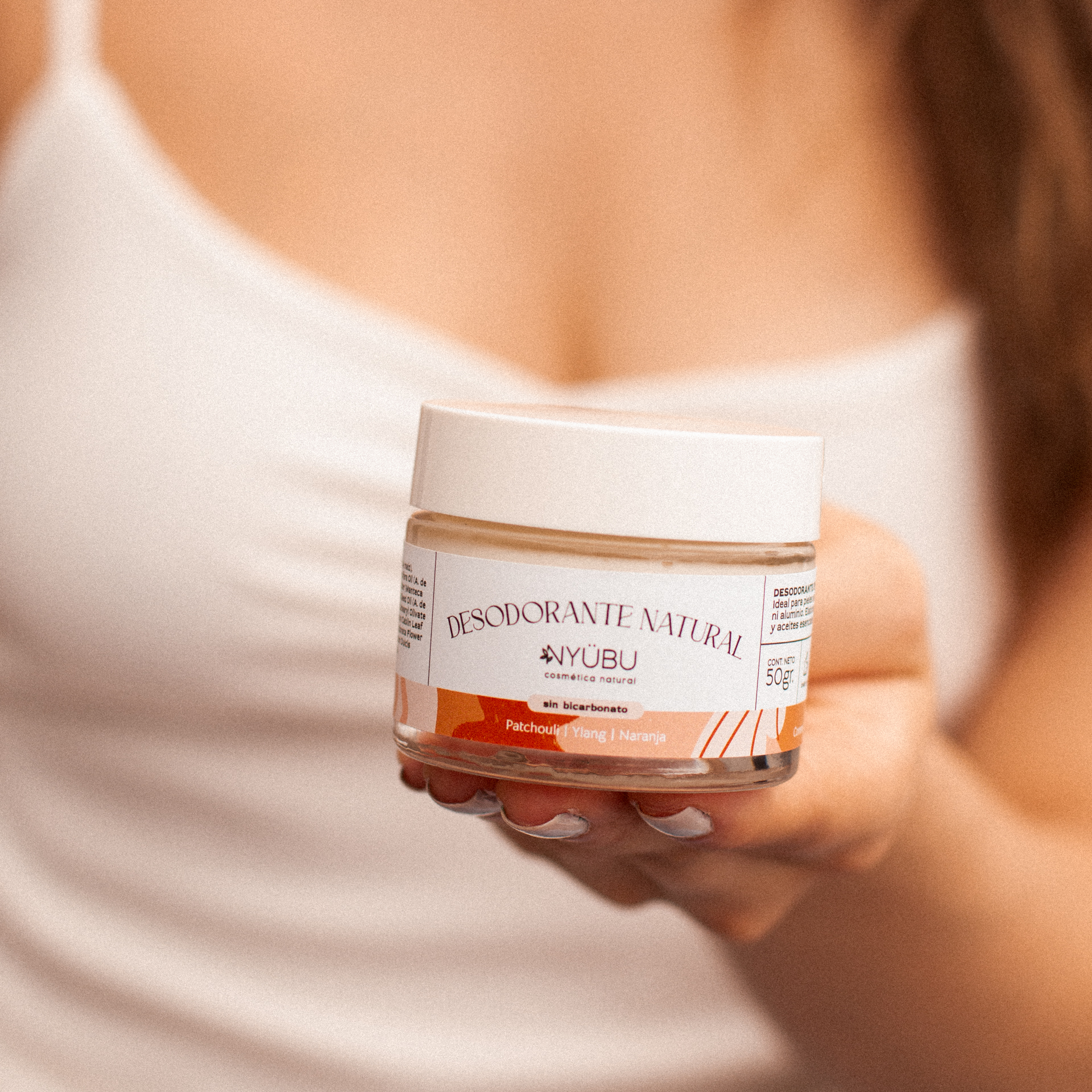 Desodorante Libre de Bicarbonato: Patchouli + Ylang + Naranja - Imagen 2